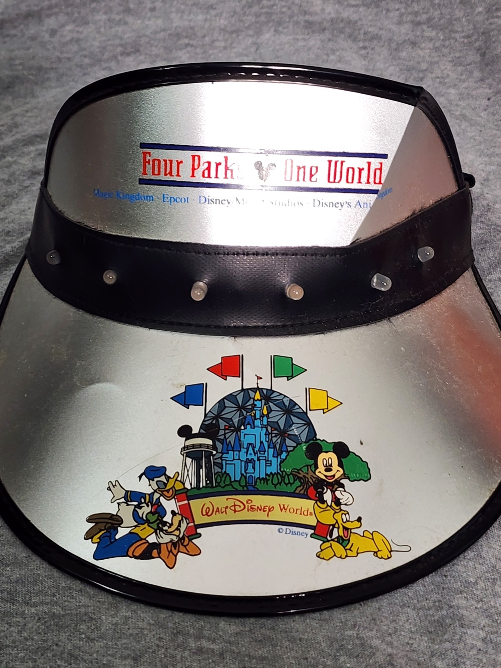 Vintage Walt Disney World Four Parks One World Light Up Visor Y2K Unisex